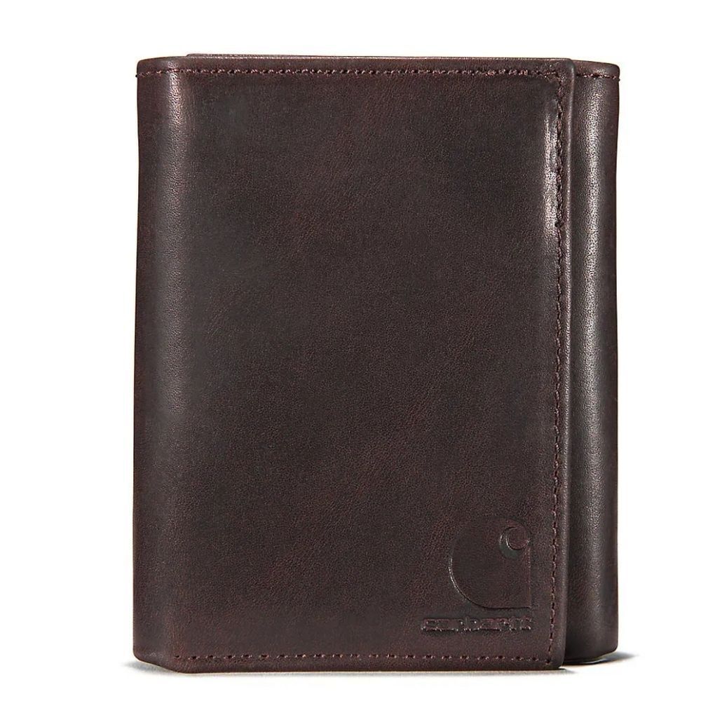 Carhartt Oil Tan Leather TriFold Wallet- Brown